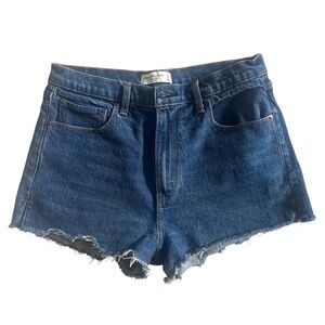 Abercrombie & Fitch Mom Shorts High Rise‎ 10/30 Blue Dark Wash Denim Jean Summer